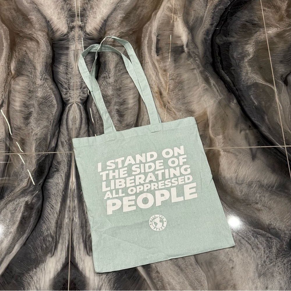 Wear the Peace Empowering Statement Tote in Mint Green